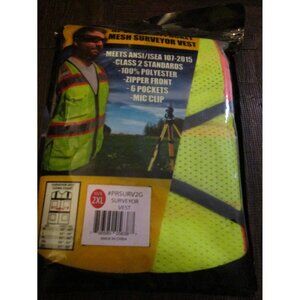 Forester Hi-Vis Class 2 Mesh Safety Vest Multi Pocket Surveyor Vest Mic Clip 2XL